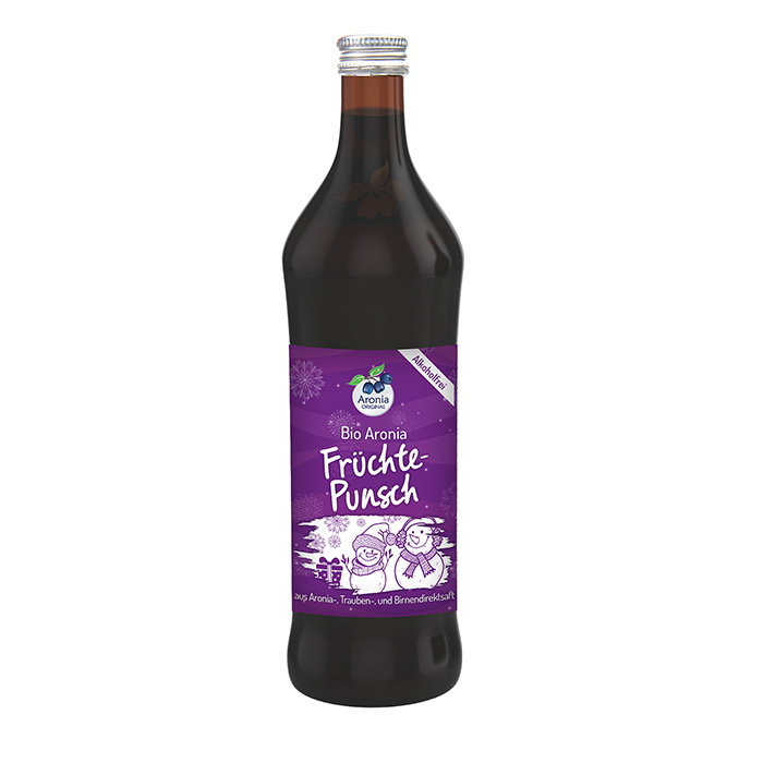 Arónie BIO punč bez alkoholu (černý jeřáb, jeřabina), 0,7 hnědá lahev