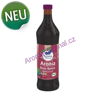Arónie (černý jeřáb,jeřabina) + Červená řepa BIO,100%  čistá šťáva 0,7 litru