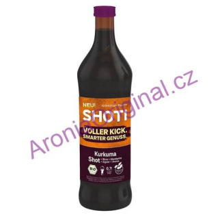 SHOTI bio Kurkuma-Shot (hruška, arónie, zázvor), 100% přímo lisovaná šťáva, 0,7 litru