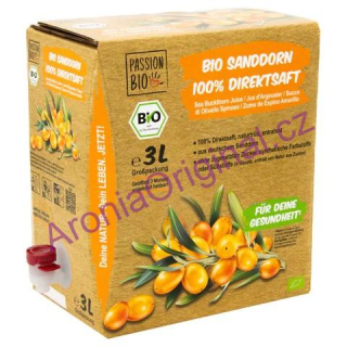Passion Bio přímo lisovaná rakytníková šťáva, 3 litry