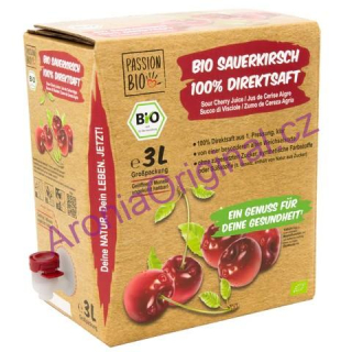Passion Bio přímo lisovaná višňová šťáva, 3 litry